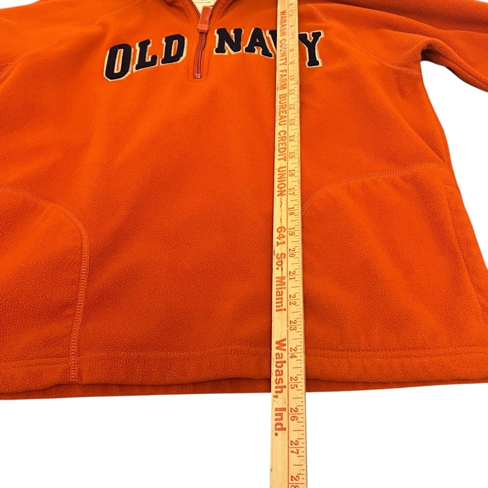 Old Navy Orange Fleece Quarter Zip‎ Pullover Sweatshirt Mens Large Retro - Picture 5 of 8